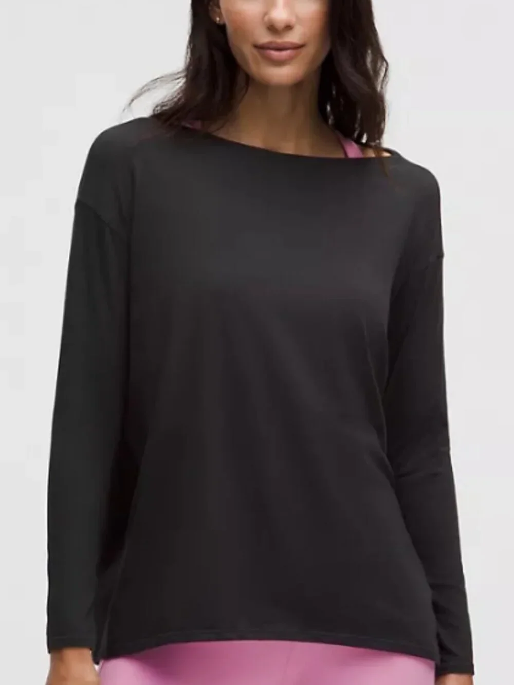 Lululemon Back In Action Long Sleeve Black Oversized No Size Tag